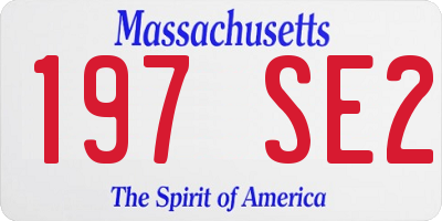 MA license plate 197SE2