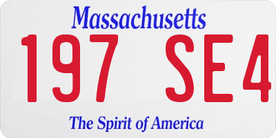 MA license plate 197SE4