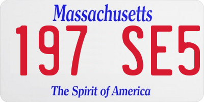 MA license plate 197SE5