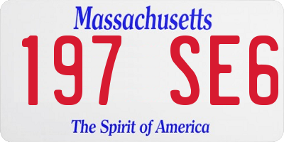 MA license plate 197SE6