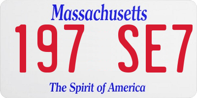 MA license plate 197SE7