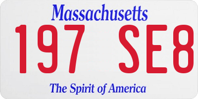 MA license plate 197SE8