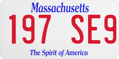 MA license plate 197SE9