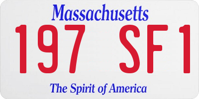 MA license plate 197SF1