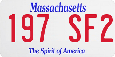 MA license plate 197SF2