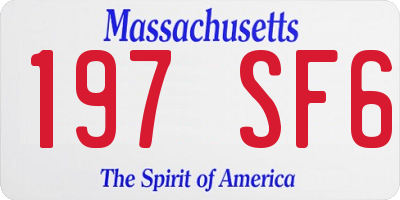 MA license plate 197SF6