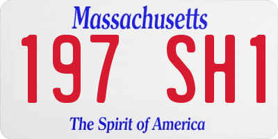MA license plate 197SH1