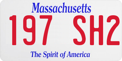 MA license plate 197SH2
