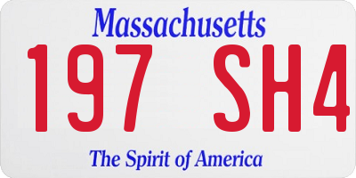 MA license plate 197SH4