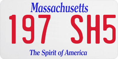 MA license plate 197SH5