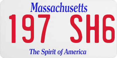 MA license plate 197SH6