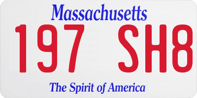 MA license plate 197SH8