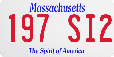 MA license plate 197SI2
