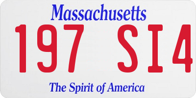 MA license plate 197SI4