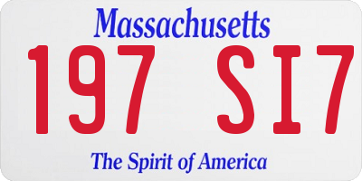 MA license plate 197SI7