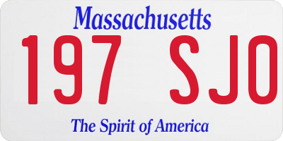 MA license plate 197SJ0