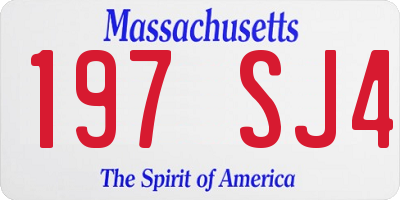 MA license plate 197SJ4