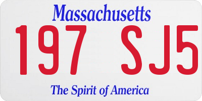 MA license plate 197SJ5