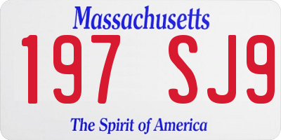 MA license plate 197SJ9