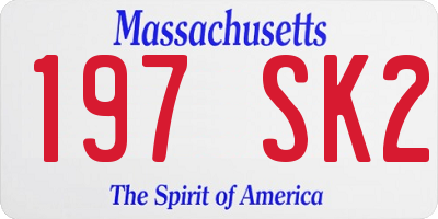 MA license plate 197SK2