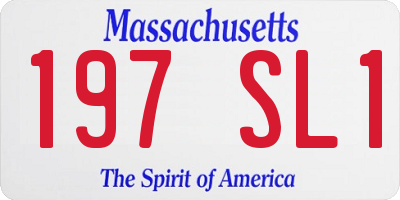 MA license plate 197SL1