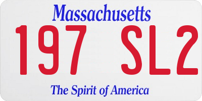 MA license plate 197SL2