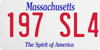MA license plate 197SL4