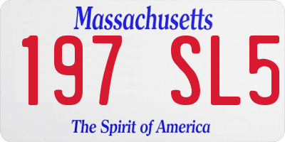 MA license plate 197SL5