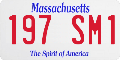 MA license plate 197SM1