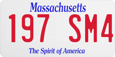 MA license plate 197SM4