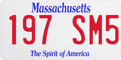 MA license plate 197SM5