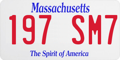 MA license plate 197SM7