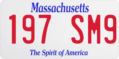 MA license plate 197SM9