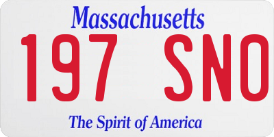MA license plate 197SN0