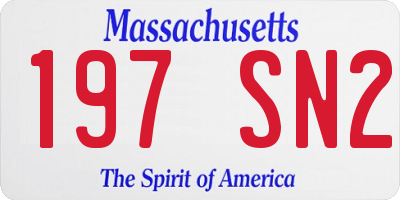 MA license plate 197SN2