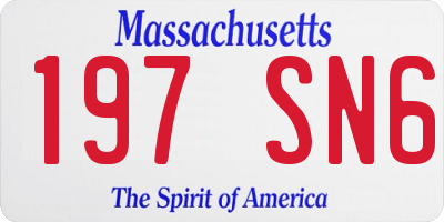 MA license plate 197SN6