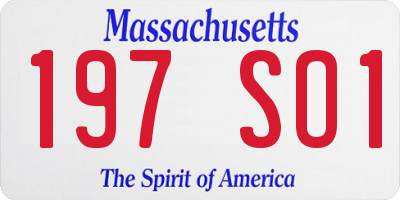 MA license plate 197SO1
