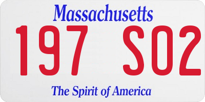 MA license plate 197SO2