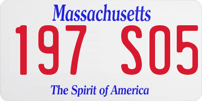 MA license plate 197SO5