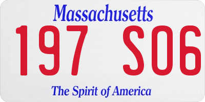 MA license plate 197SO6