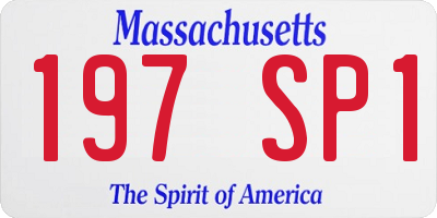 MA license plate 197SP1