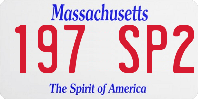 MA license plate 197SP2