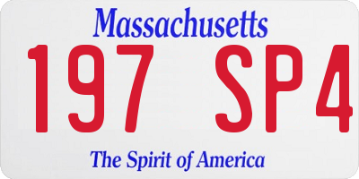MA license plate 197SP4