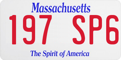 MA license plate 197SP6