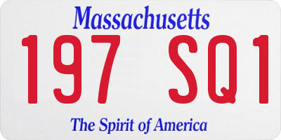MA license plate 197SQ1