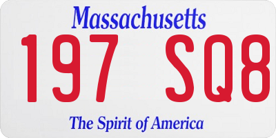 MA license plate 197SQ8