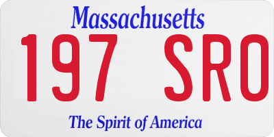 MA license plate 197SR0