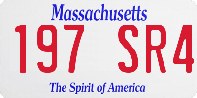 MA license plate 197SR4