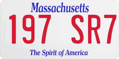 MA license plate 197SR7