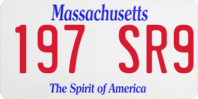 MA license plate 197SR9